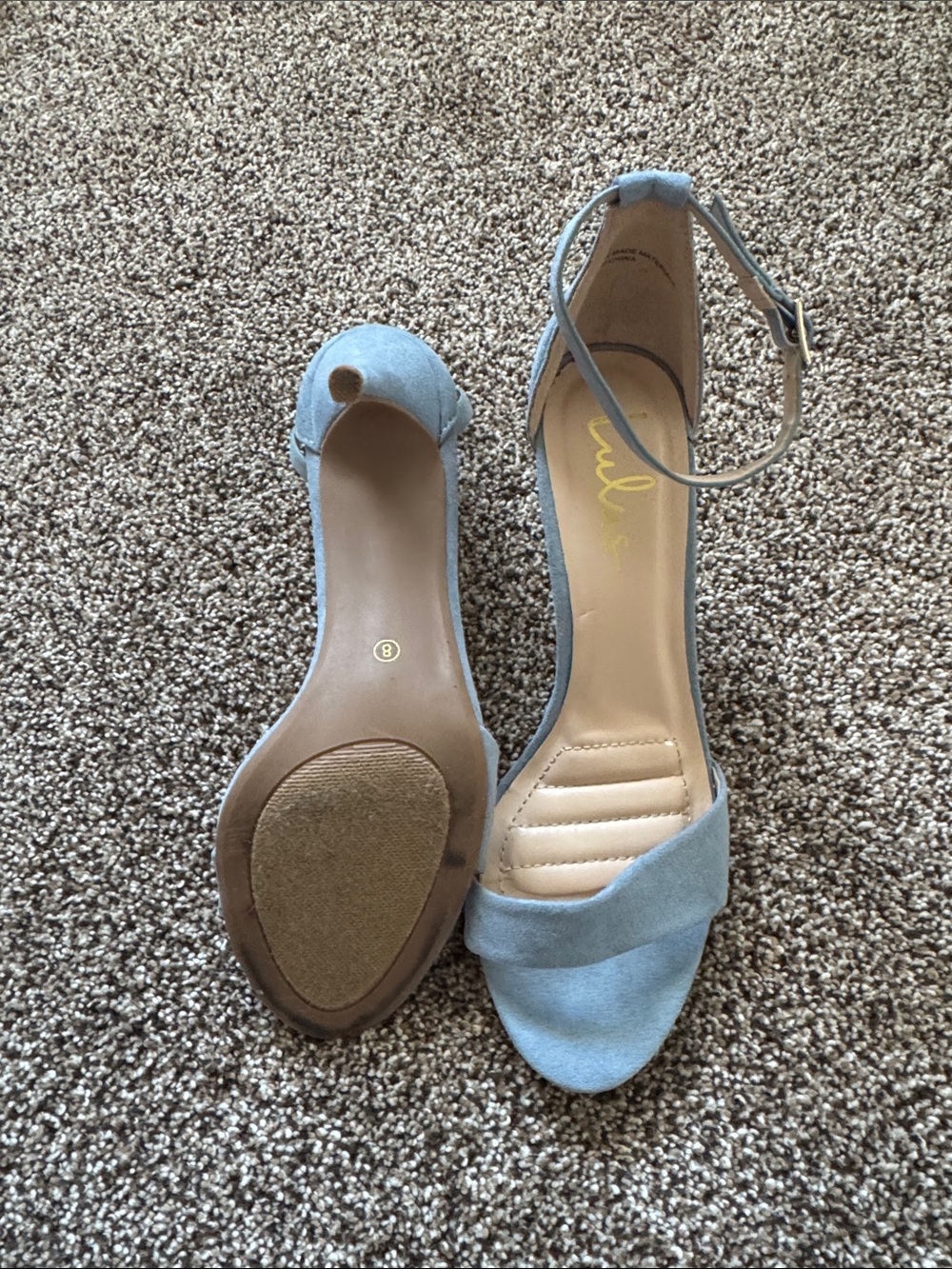 Lulus Light Blue Suede Ankle-Strap Women's Heels